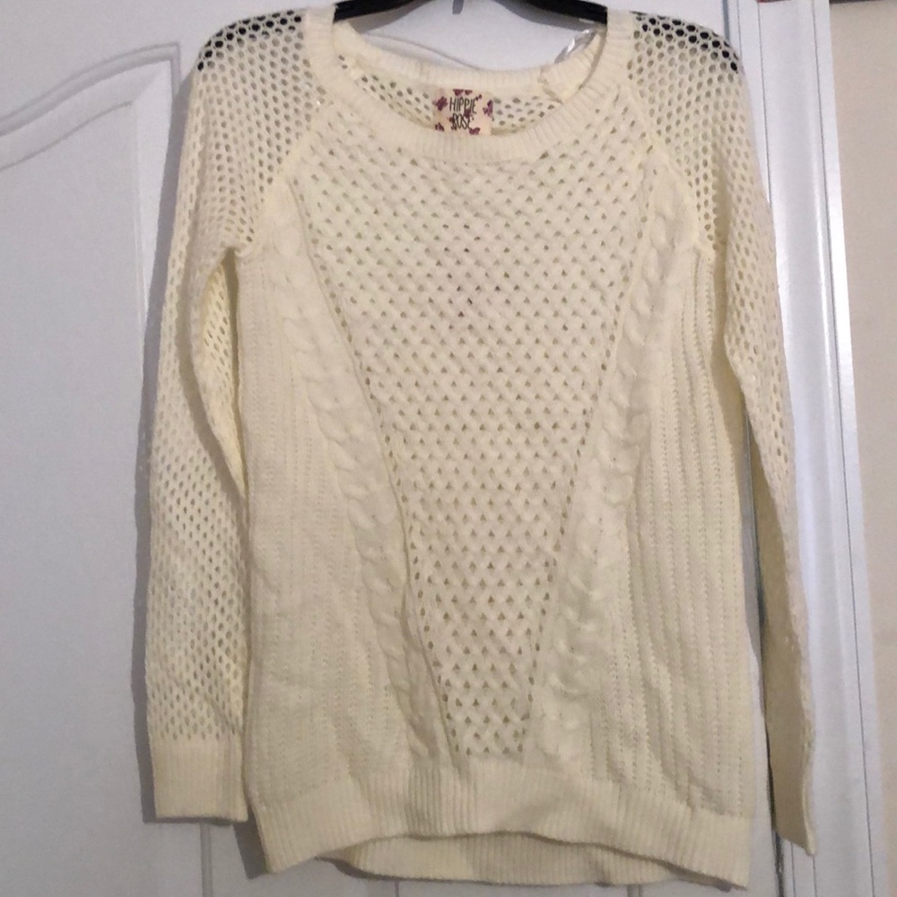 Hippie Rose White Sweater/Pullover